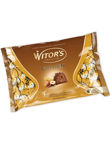 Witor's Golden Pralinen aus Milchschokolade mit Haselnusscreme und Cerealien - 1 kg