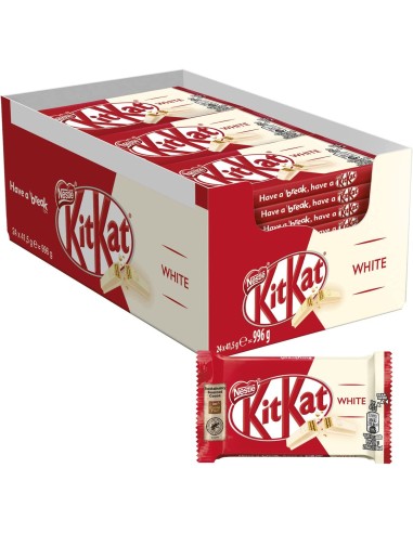 24 KitKat Nestlè White Snack aus Waffeln mit weißer Schokolade überzogen