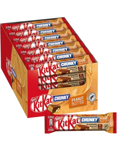 24 KitKat Chunky Peanut Butter Nestlè Snack gefüllt mit Erdnussbutter