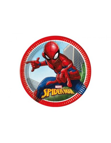 8 Teller 23 cm für die Spiderman Mottoparty