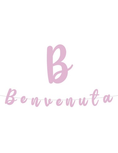 Festone con scritta Benvenuta Rosa-...