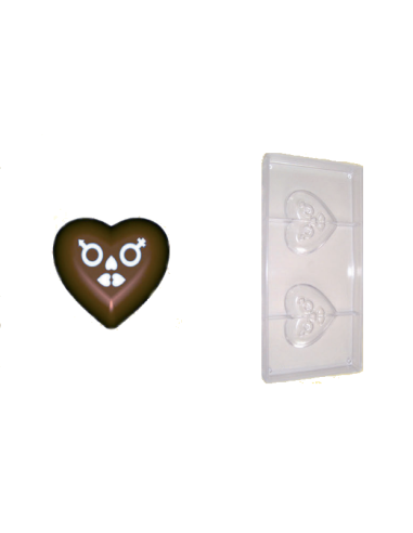 Stampo cuore di cioccolato cuore decorato 40 grammi