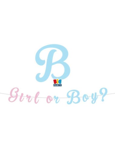 Festone 3 metri x 15 cm baby shower - party nascita boy or girl