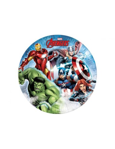8 Piatti in carta 23 cm - Avengers