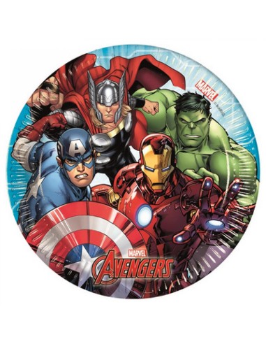8 Piatti in carta 20 cm - Avengers