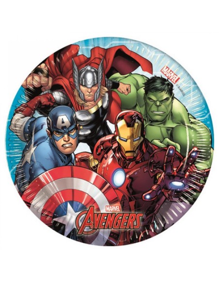 8 Piatti in carta 20 cm - Avengers