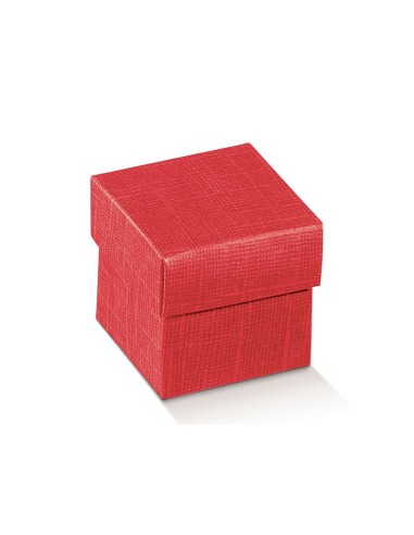 Rote Schachtel für gezuckerte Mandeln 50x50x50 mm