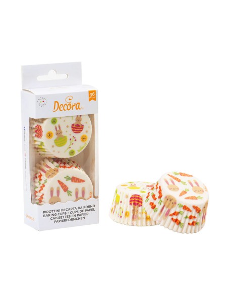 Confezione 36 pirottini Coniglio Pasquale 50 x 32 mm