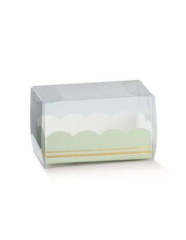 Scatola in pvc porta confetti - dolcetti o macarons 8 x 5 x 5 cm verde