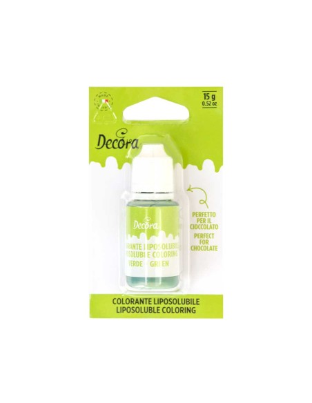 Colorante liposolubile liquido verde 15 g per colorare cioccolato