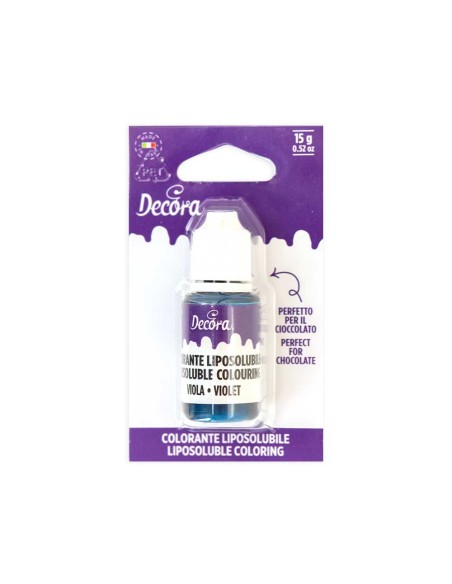 Colorante liposolubile liquido viola 15 g per colorare cioccolato