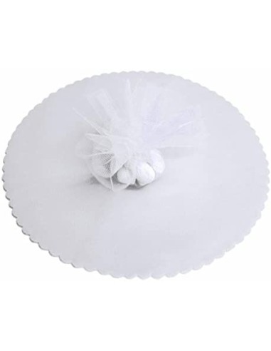 50 Stück Fairy Veil Round White Tüll cm 24 - weiße Schleier für gezuckerte Mandeln