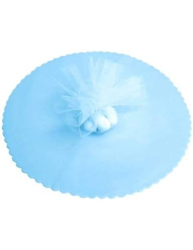 50 pz Velo Fata Tondo Tulle celeste...
