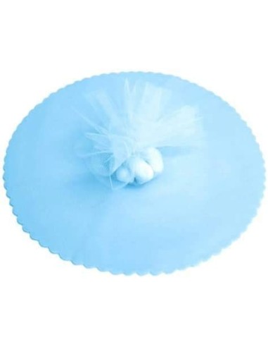 50 Stück Fairy Veil Round Tüll hellblau cm 24 - hellblaue Schleier für Konfetti