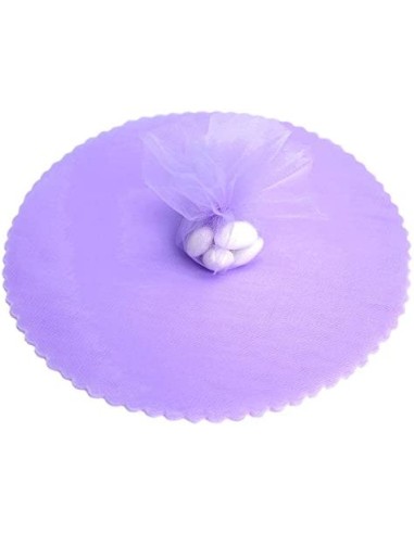 50 Stück Fairy Veil Round Lilac Tüll cm 24 - Lila Schleier für gezuckerte Mandeln