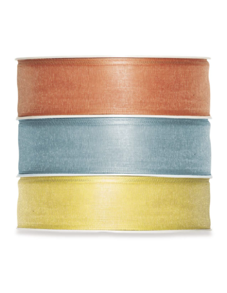 Nastro organza celeste 50 mt x H 6 mm