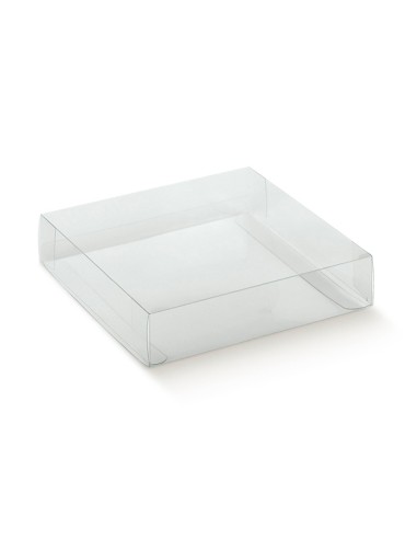 Transparente PVC-Box für gezuckerte Mandeln - Bonbons oder Macarons 6x3x6 cm