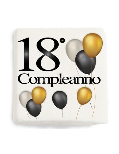 Marshmallow Mini-Quadrate mit Aufdruck "18. Geburtstag" 20St
