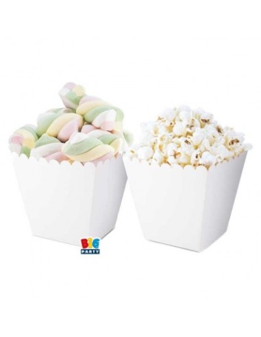Sweet box bianco porta caramelle confetti 6,5x8x6,5 cm - 6 pezzi