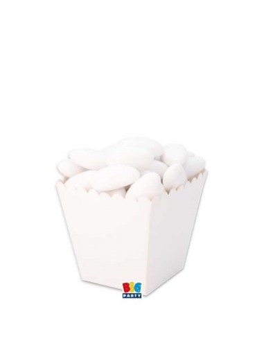 Weiße Mini-Bonbonschachtel für Bonbons, gezuckerte Mandeln 4 x 5,5 x 4 cm - 12 Stück