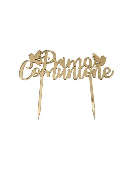 Cake Topper Plexiglass Oro Plexiglass "Prima Comunione"