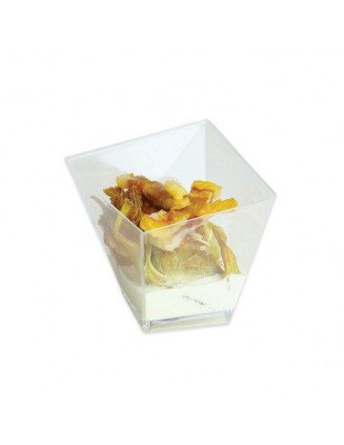 Coppette quadrate special per Finger Food trasparenti 12 pezzi 5,5x5,5x5,5 cm