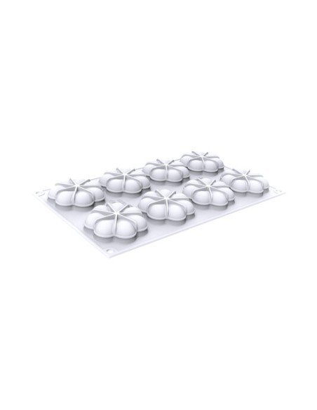 KIT TARTE RING BLOSSOM Stampo in silicone 8 impronte Ø6,7CM + 8 ANELLI Ø7CM SILIKOMART
