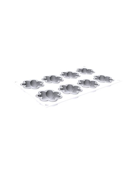 KIT TARTE RING BLOSSOM Stampo in silicone 8 impronte Ø6,7CM + 8 ANELLI Ø7CM SILIKOMART