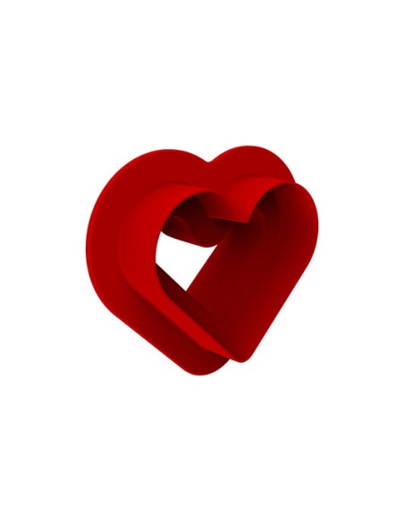 Silikonform LEVEL HEARTS 35 Herz - 8 Abdrücke 80X66 H12 mm + AUSSCHNEIDER