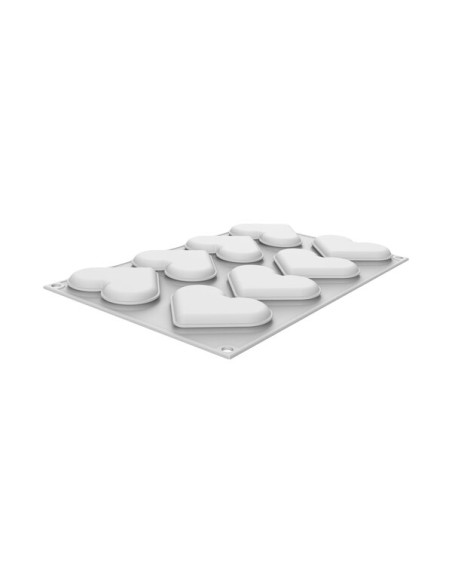 Silikonform LEVEL HEARTS 35 Herz - 8 Abdrücke 80X66 H12 mm + AUSSCHNEIDER