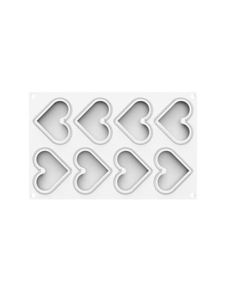 Stampo in silicone LEVEL HEARTS 35 Cuore - 8 impronte 80X66 H12 mm + CUTTER