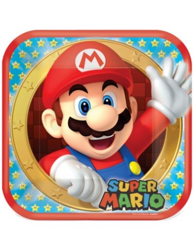 8 Piatti 18 cm Super Mario - Festa a tema
