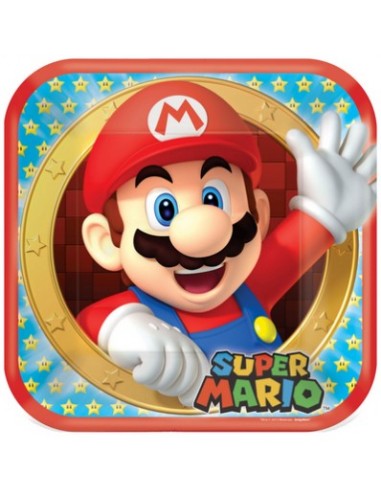 8 Piatti 18 cm Super Mario - Festa a...