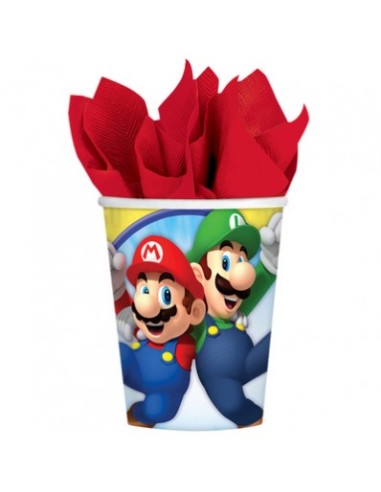 8 Gläser 200 ml Super Mario - Mottoparty
