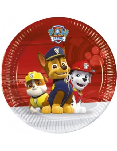 8 Teller 20 cm PAW PATROL - Mottoparty