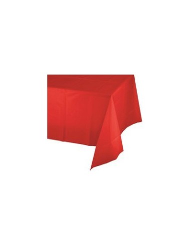 Rechteckige Tischdecke aus rotem PVC 1,40 x 2,40 mt.