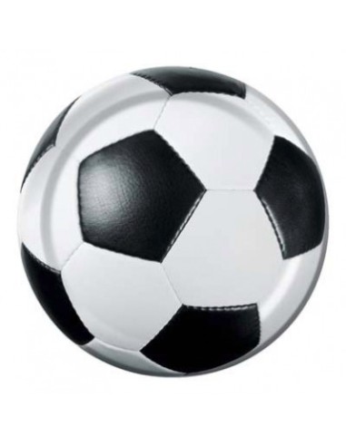8 Teller in Fußballform 18 cm - Party...