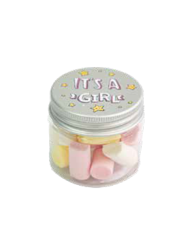Mini Jar of Marshmallow it's a Girl - Gadget Babyparty