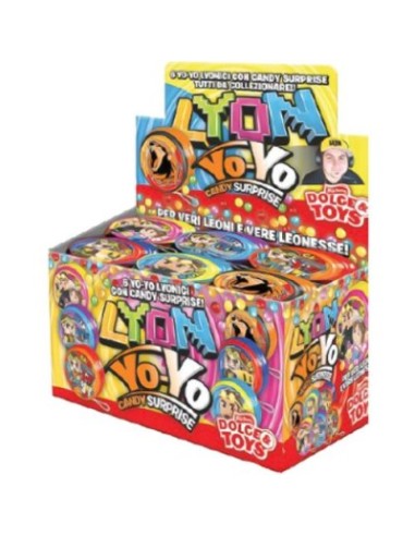 Box 12 Lyon YO-YO vari colori con caramelle - gadget party festa