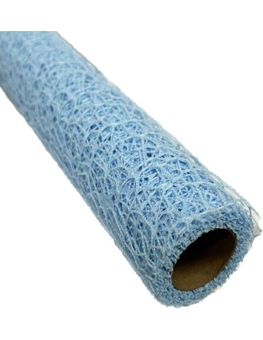 Schleierrolle aus perforiertem, hellblauem Polycotton-Netz, 48 cm x 4,5 m, Dekoration für gezuckerte Mandeln