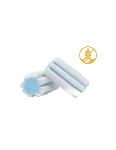 Marshmallow extrudiert gestreift weiß und blau 1KG