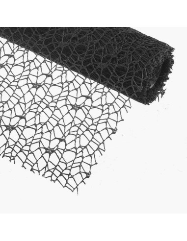 Schleierrolle aus perforiertem schwarzem Polycotton-Netz 48 cm * 4,5 m Dekoration für gezuckerte Mandeln