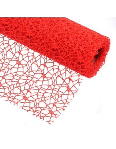 Schleierrolle aus perforiertem rotem Polycotton-Netz 48 cm * 4,5 m Dekoration für gezuckerte Mandeln