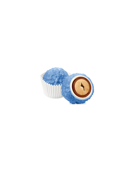 Tablett Konfetti Maxtris Diamond Noisettes Blu Avion 500 Gramm mit Tasse