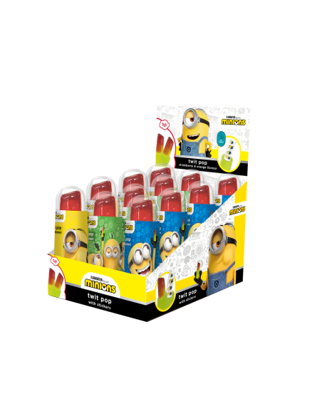 Gunz Minions Twist Pop mit 15gr Bonbons - 12 Stück