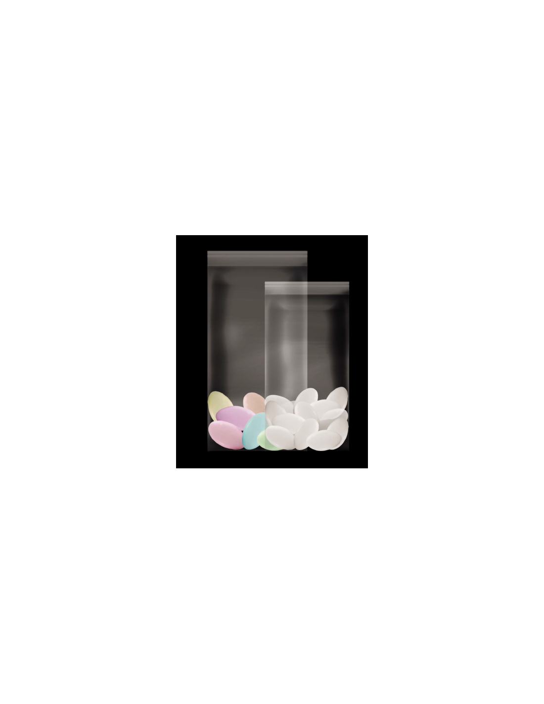 100 Bustine trasparenti per confetti e alimenti 6x10 cm con linguetta  adesiva