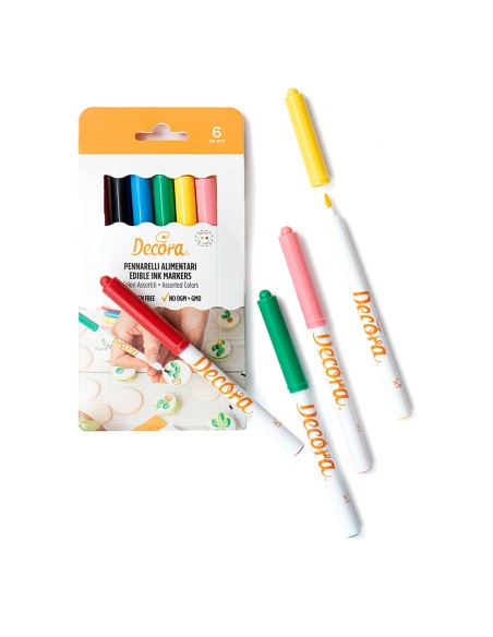 Roter Lebensmittelmarker Decora zum Bemalen von Kuchen, Keksen und gezuckerten Mandeln