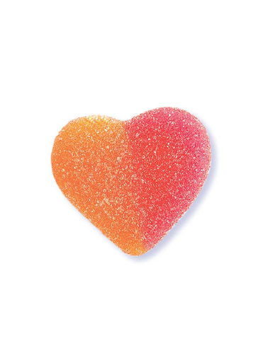 Caramelle Fini forma cuore pesca zuccherato - busta da 1 Kg