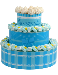 Torta di marshmallow e confetti per nascita❤️ #marshmallow #torta  #tortamarshmallow #confetti #confettimaxtris #cuoricinirosa💕 #nascita  #nascitabimba, By Buby Party