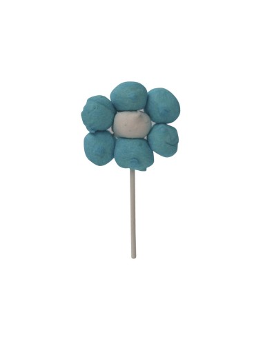 12 Mini-Spieße Marshmallow Hellblaue Blume 32 gr